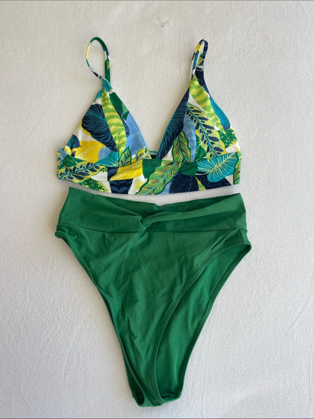 Aerie Tropical Print High Waisted Bikini Set Size Medium - Picture 1 of 4